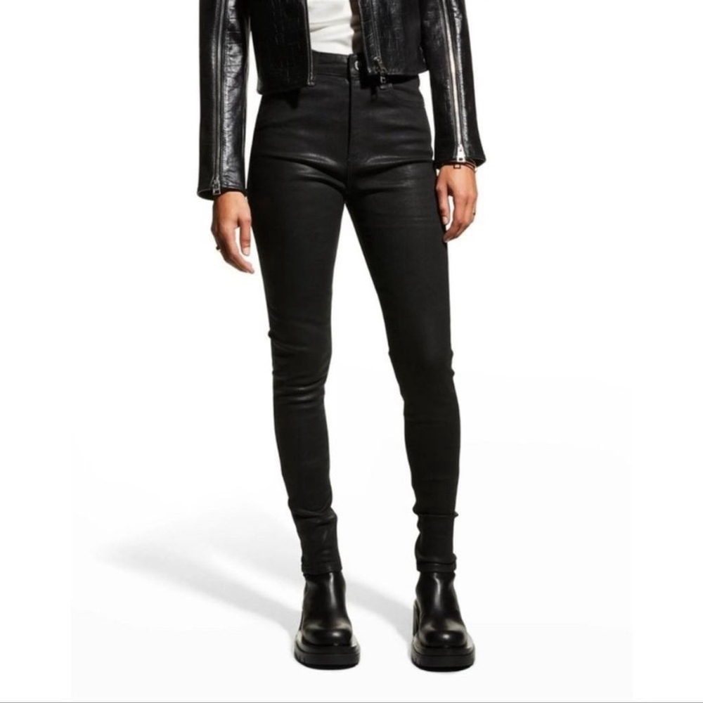 NWT Rag and Bone Nina High Rise Skinny black Jeans Size 24 - Picture 3 of 16